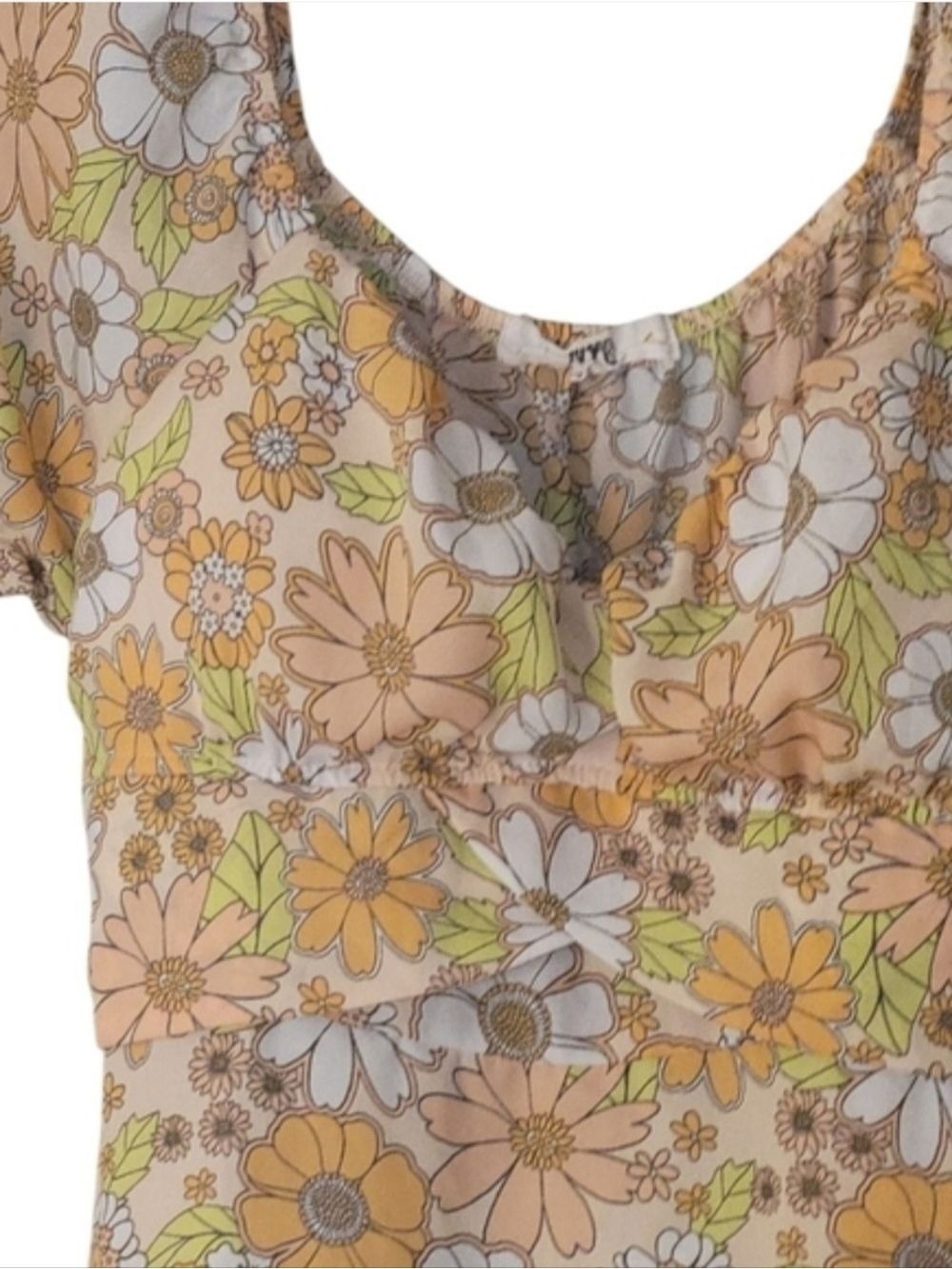 Peasant Garden Fairy Coquettte Madden NYC Floral Puff Sleeve Peasant M - Picture 2 of 5